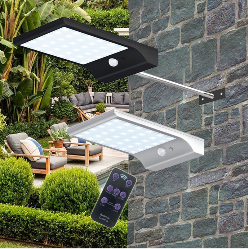 Outdoor Solar Powered Motion Sensor Remote Gate Fence Wall Solar Led Light