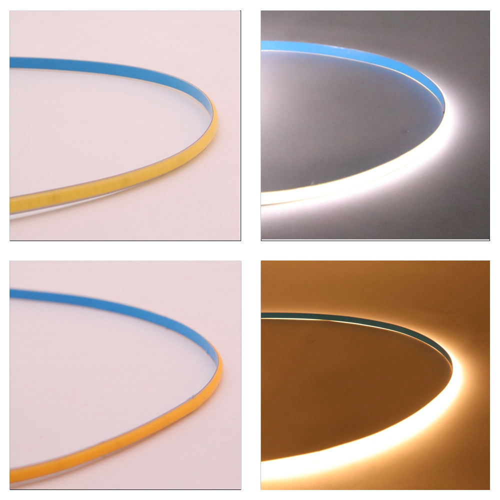 Super Thin 5mm PCB 3000K 4000K 6000K DC12V/24V COB LED Strip 384LEDs/m Soft Flexible Light Bar for Decor Lighting