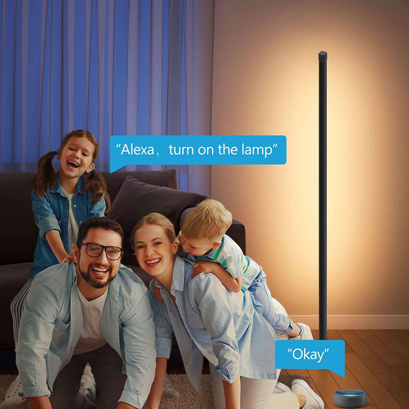 Wifi APP Control Smart Corner Floor Lamp RGBIC Atmosphere LED Lights for Home Bedroom