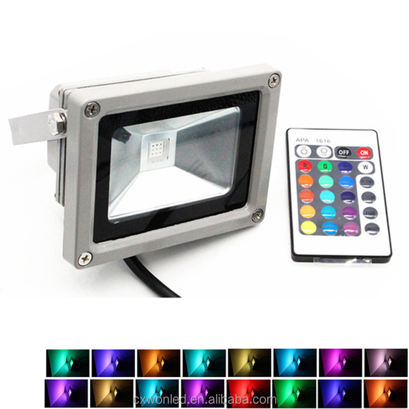 10W 20W 30W 50W Color changing remote led flood light Waterproof IP66 rgb floodlight 20w aluminum flood lamp rgb