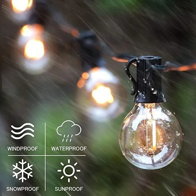 Amber Small Globe Bulb G40 3w 2700k  Shatterproof  Led Light Vintage Style Warm White Led  Patio Pathway Landscape Garden Bulb