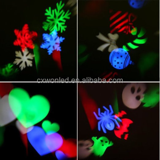 Led projector lights 3w RGBW romantic Christmas card laser light projector for Holiday Halloween decoration