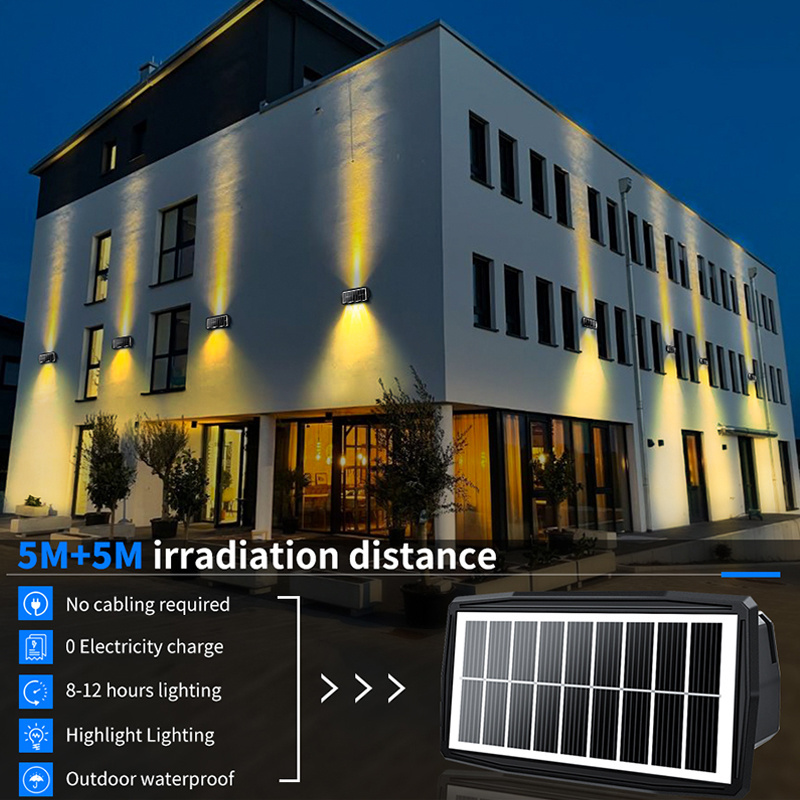 Solar Garden Landscape Light Up Down 6 LED Waterproof Color Changing Solar Wall Wash Light