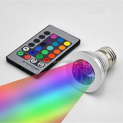 3W LED RGB Bulb 16 Color Changing LED Spot lights RGB ac85-265v E27 GU10 mr16 led rgb remote control spotlight 12v