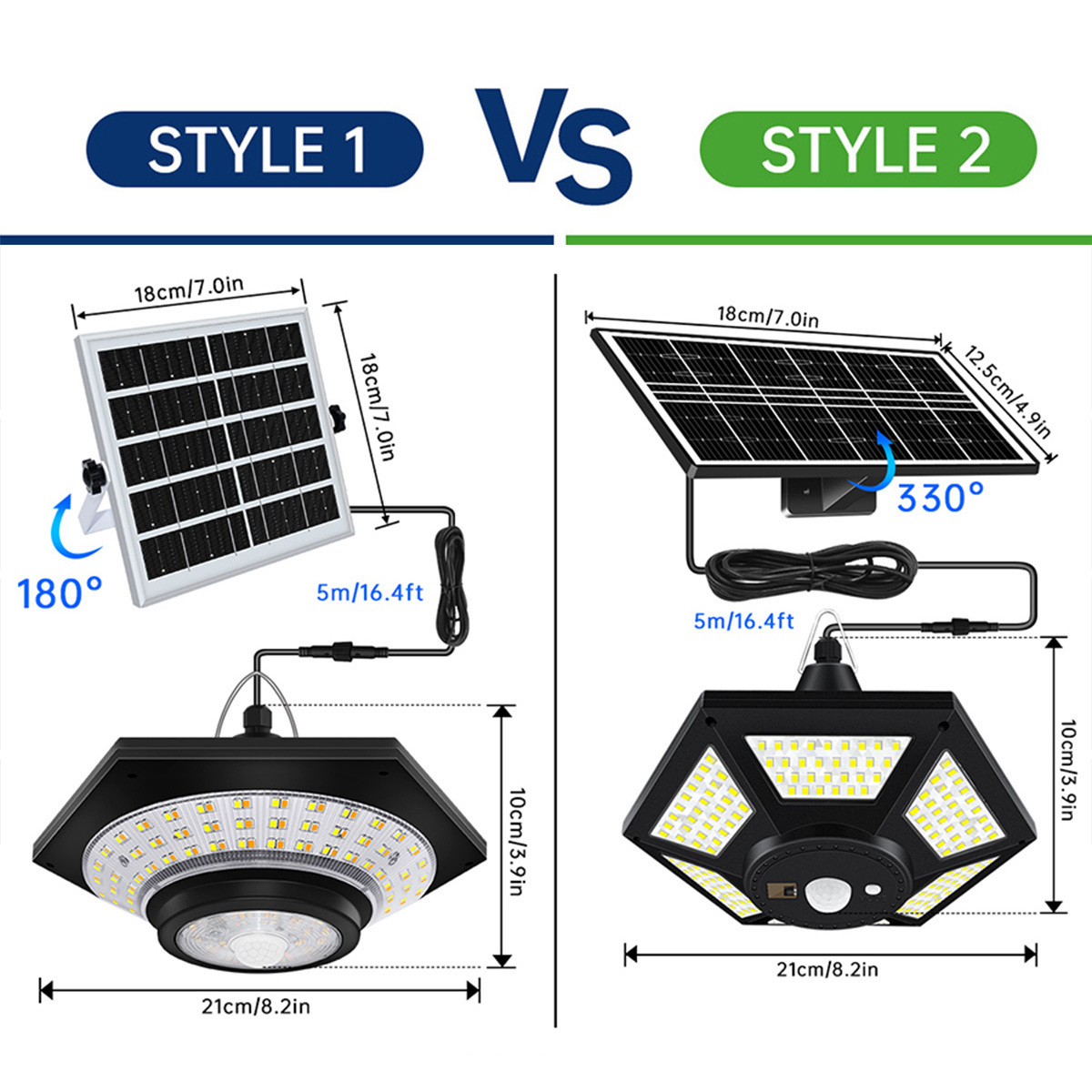 Newest Solar Pendant Light Outdoor Indoor 228LED Hanging Solar Shed Light Motion Sensor 3 Lighting Modes with Remote Control