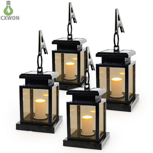 Candle Solar Powered Fence Light Outdoor Garden Waterproof Flame Lamp Flickering Garden Light