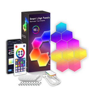 Smart Home Light Decoration RGB Dimmable Music Sync Wifi App Control Hexagon Wall Light Panel