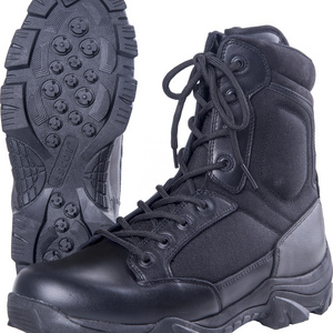 High quality men genuine leather training boots black color outdoor