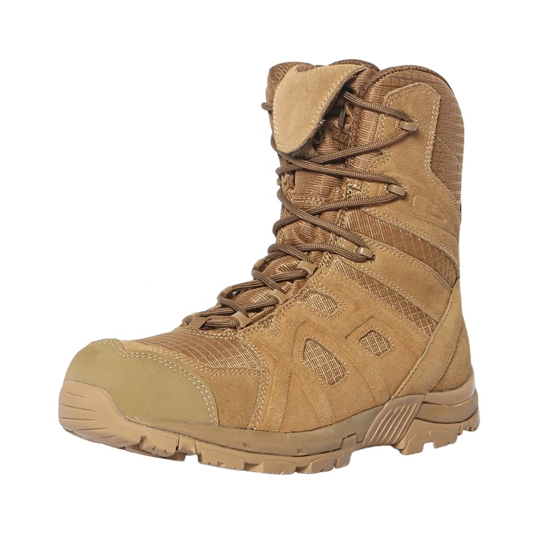 Fashion Wholesale Outdoor Tan Black Leather Shoes Tactical EVA Rubber Men Boots