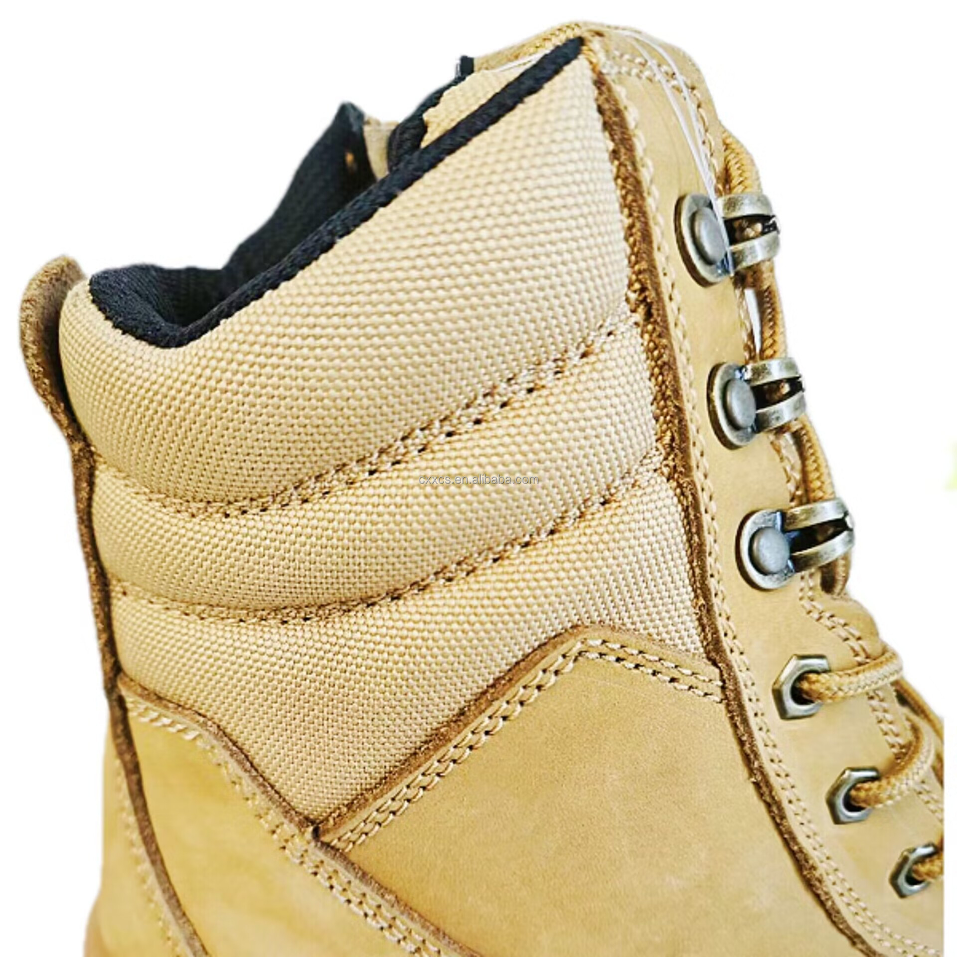 Safety Boots with Zipper Industrial Men Sport Utility Insulated Waterproof Site Sandstone Safety Shoes Wheat