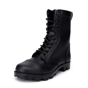 Jungle Black Leather Resistant Durable Tactical  Leather Boot