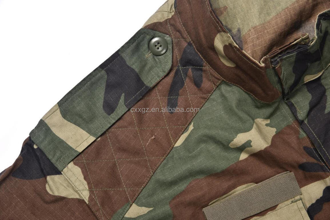 CXXGZ Woodland Camouflage Uniform Tactical Training suit Tiger-stripe Como For Outdoor Activity BDU Uniform