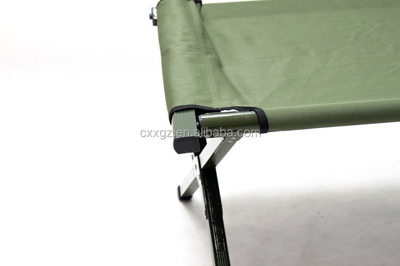 High quality Aluminum Steel Folding Foldable Cot Camping Bed with 600D carrying bag