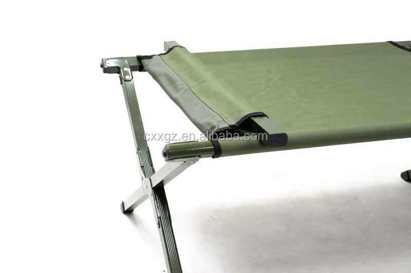 High quality Aluminum Steel Folding Foldable Cot Camping Bed with 600D carrying bag