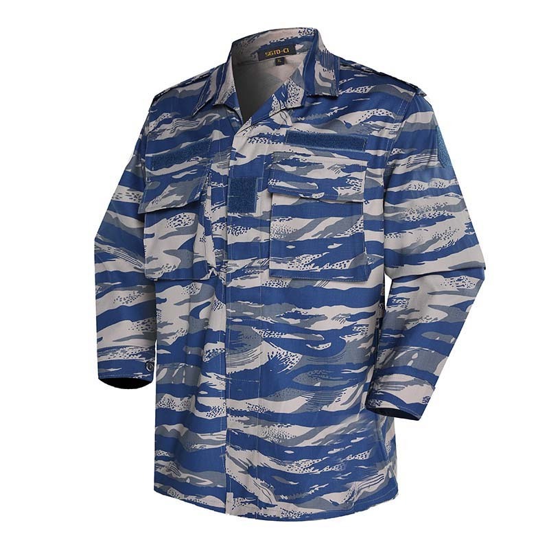 XINXING Ivory Coast Blue Tiger Stripe Camouflage  BDU Clothing Tactical Pants Suit Combat Dress Uniforms