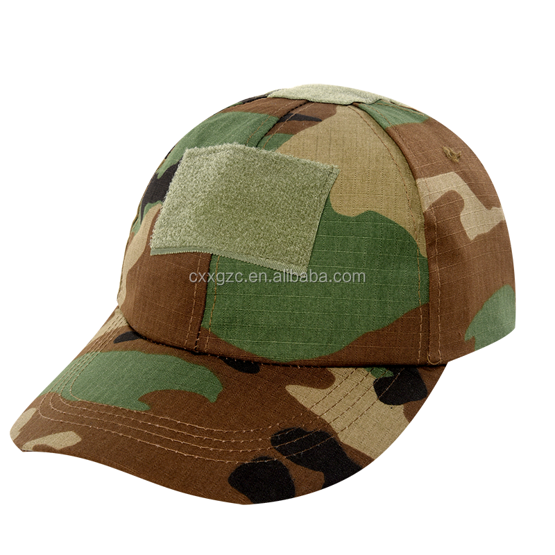 Factory woodland black green camouflage tactical style custom service cap