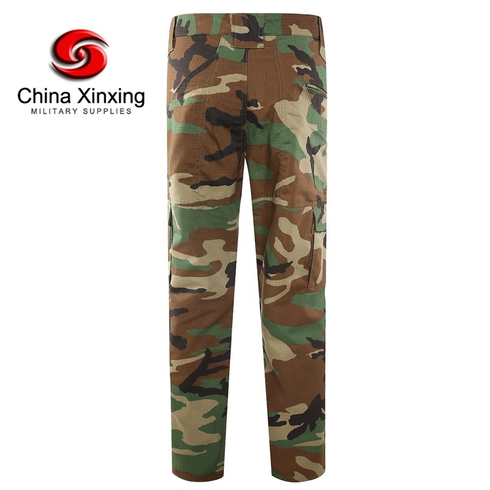 XINXING LD02 Custom Logo Factory Woodland Camouflage Polyester Cotton Camo Outdoor Combat Ripstop Tactical Pants For Men