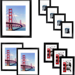 10 Pack Picture Frames Collage Wooden Photo Frames Wall Gallery Kit for Wall and Home with Mat, One 11x14 in, Two 8x10 in, Three