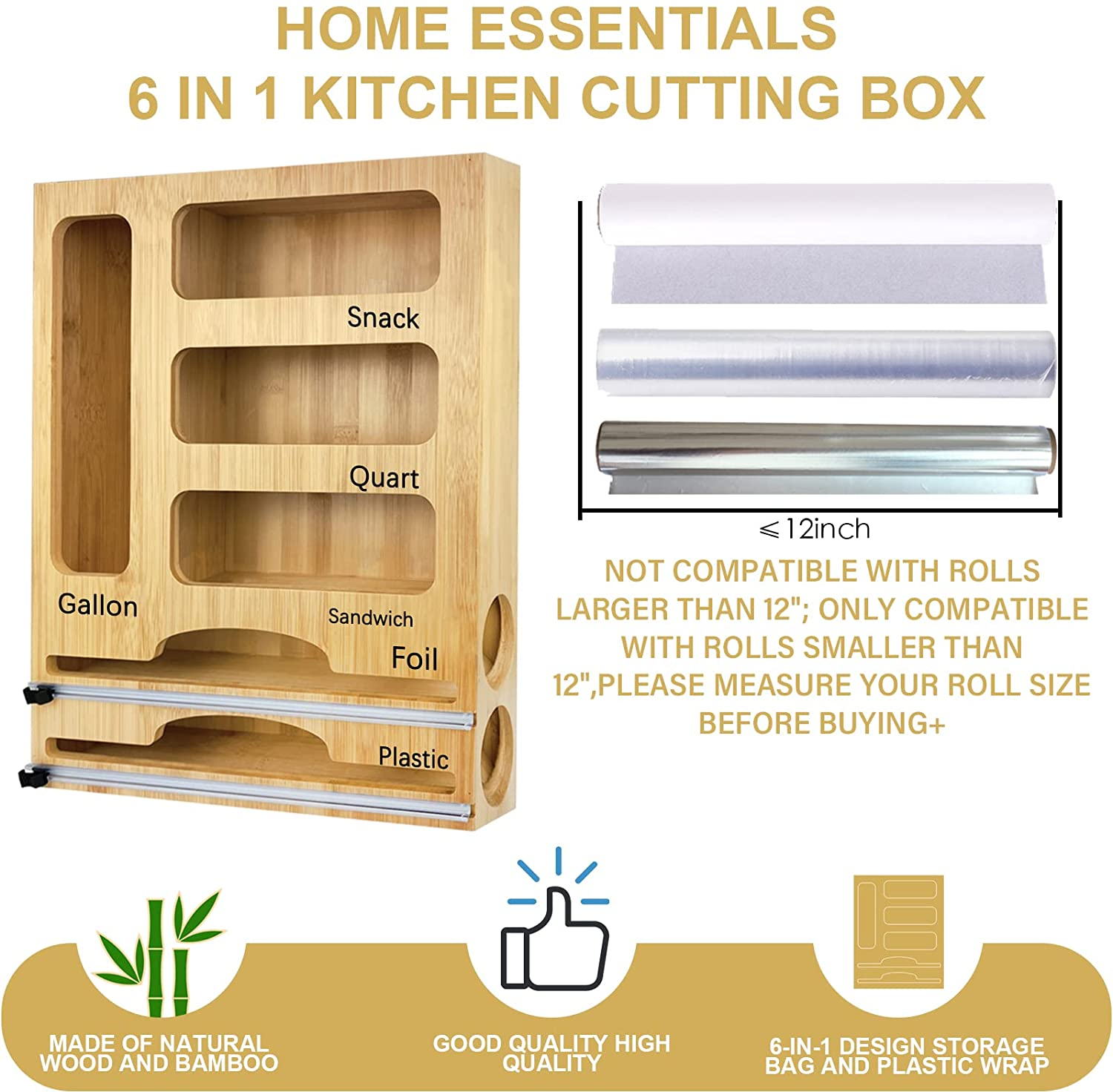 Sales applicable to kitchen drawer with cutter and label aluminum foil and wax paper dispenser and organizer