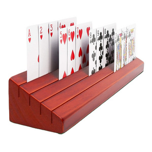 Playing Card Holder for Kids Seniors Wooden Hands Free Cards Holder for Canasta Poker Parties Family Card Game Nights