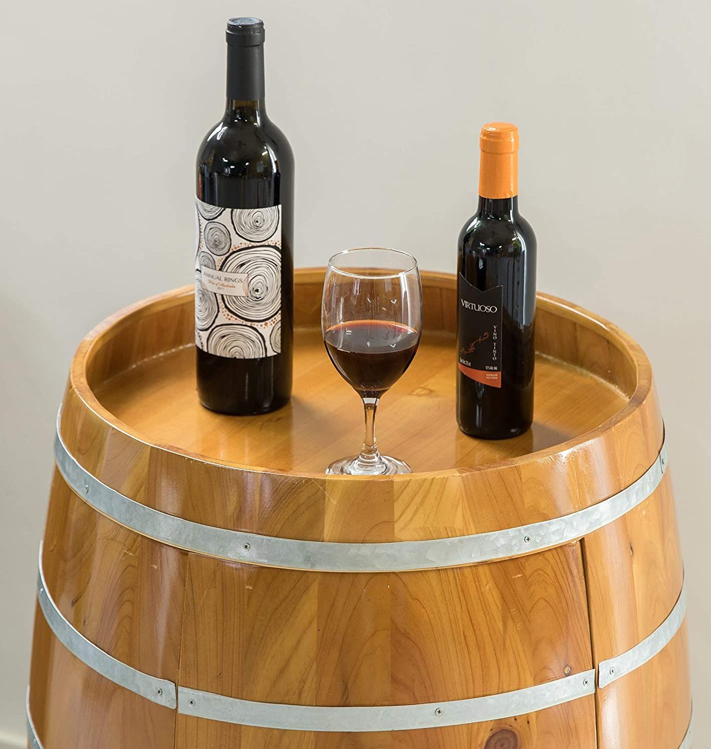 Wooden Wine Barrel Shaped Wine Holder Bar Storage Lockable Storage Cabinet Home Wine Bucket Whiskey Barrel