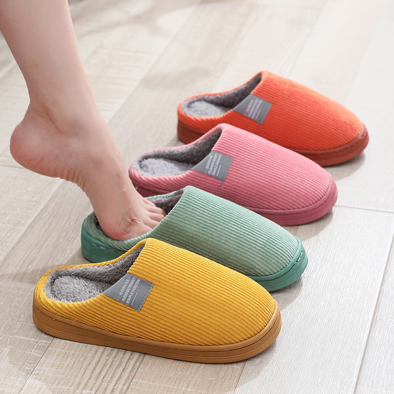 Xinyun Bean Warm Winter Slippers For Men And Women Indoor Household Slipper With Thick Bottom And Moon Fleece Lined Cozy