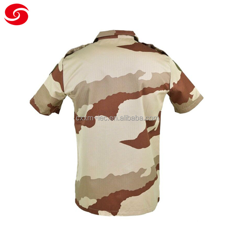 French Design Government Uniform Africa Country Desert Camouflage Short Sleeves Tactical Uniform