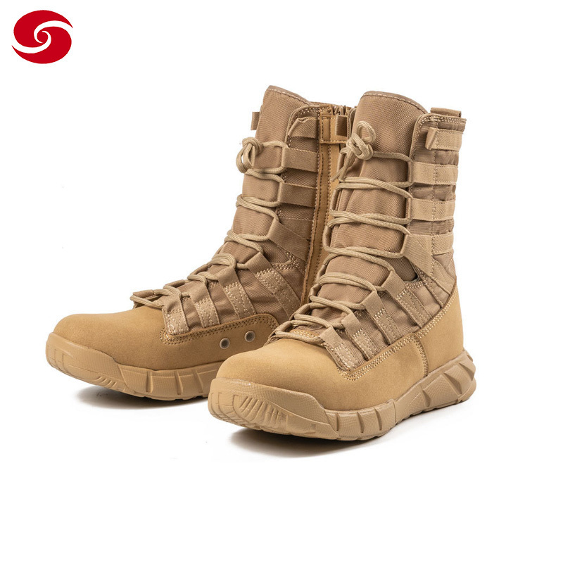 China XinXing Cow suede leather stitching high top Desert hunting Tactical boot