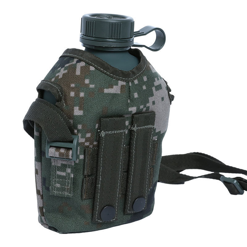 Outdoor tactical water bottle camouflage in stock  Aluminum kettle with belt for camping cantteen