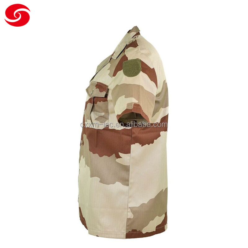 French Design Government Uniform Africa Country Desert Camouflage Short Sleeves Tactical Uniform