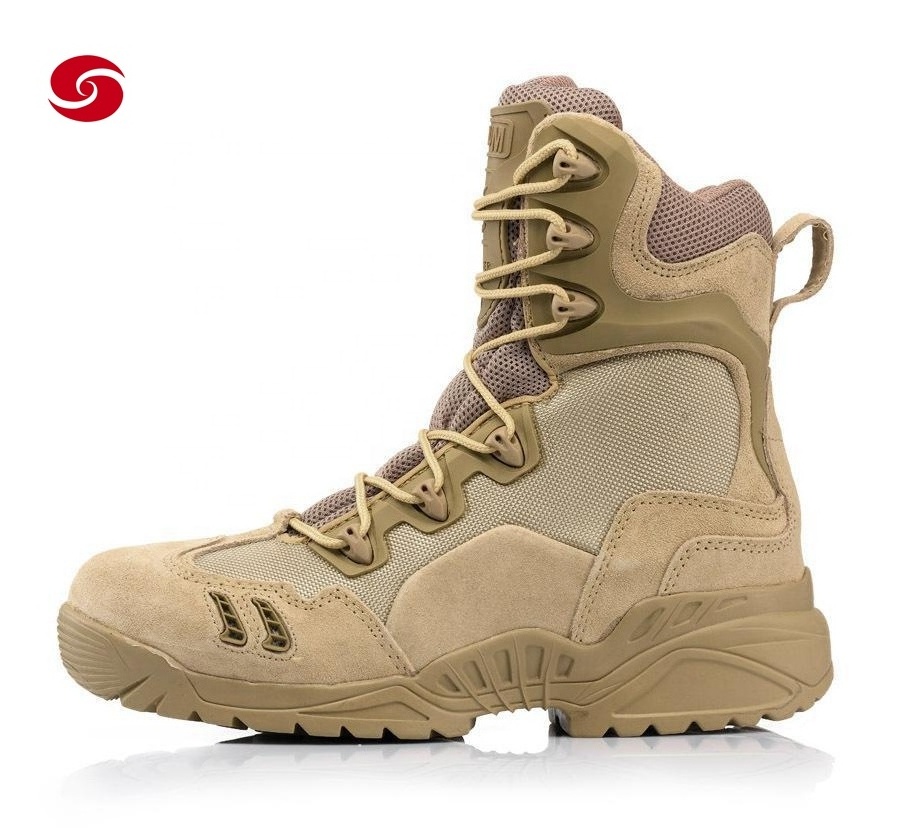 Combat Desert Boots Tactical Training Brown Shoe Box PU Suede Leather Winter Boots Picture Rubber Solid Summer Half Boots 1000