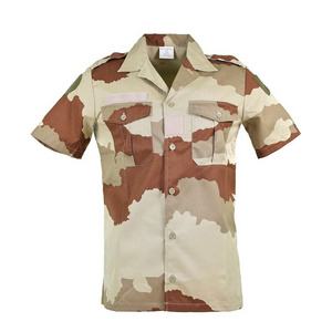 French Design Government Uniform Africa Country Desert Camouflage Short Sleeves Tactical Uniform