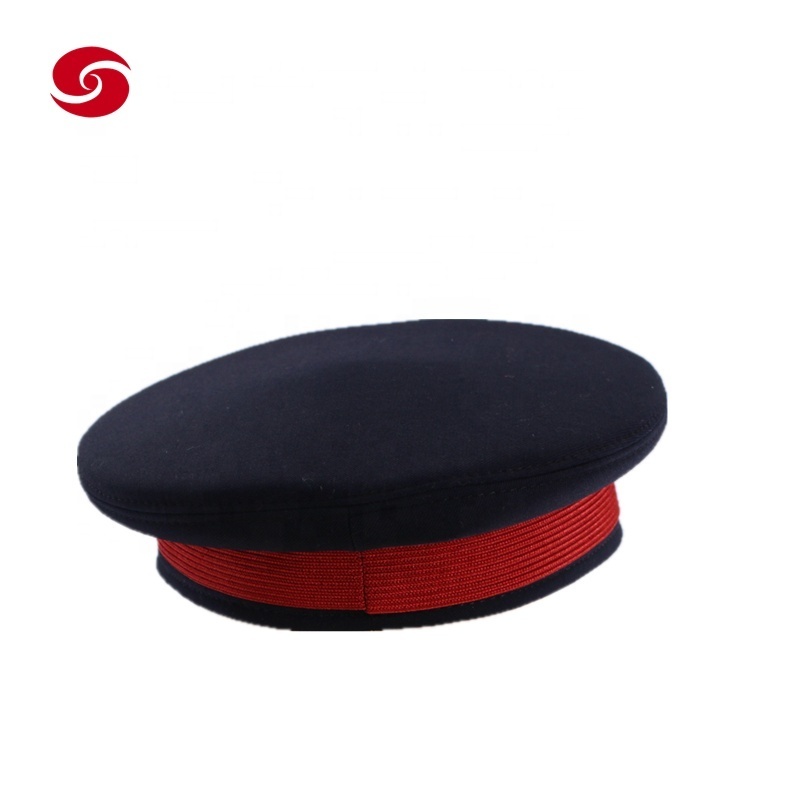 Tactical Blue Red Peaked Cap Officer Hat For Uniform