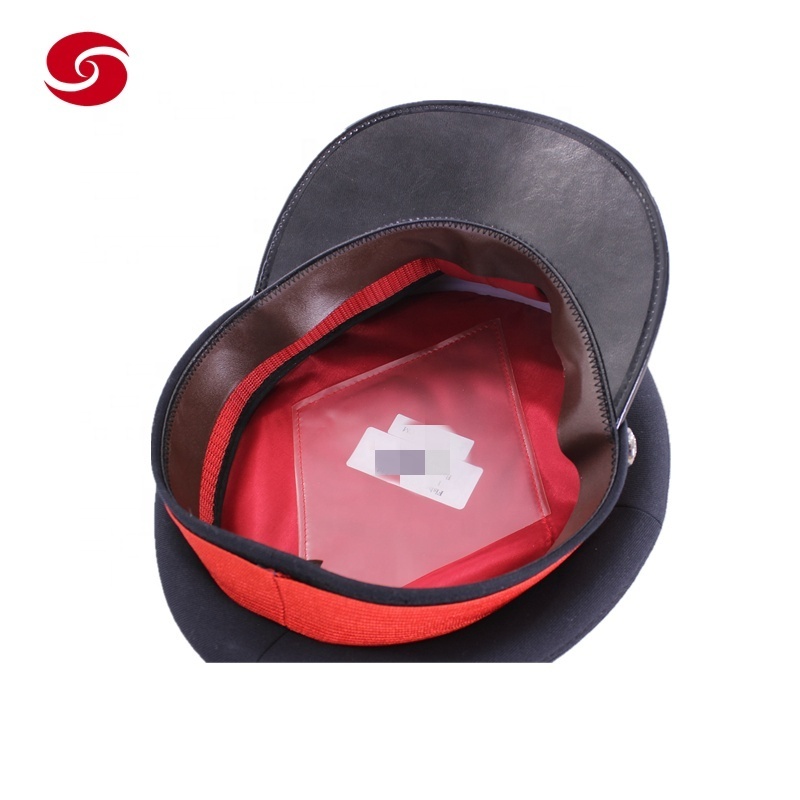 Tactical Blue Red Peaked Cap Officer Hat For Uniform