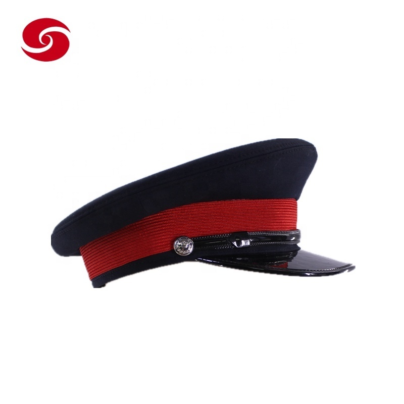 Tactical Blue Red Peaked Cap Officer Hat For Uniform