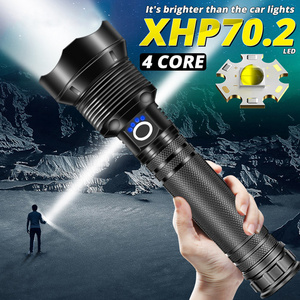 LED Flashlights USB Rechargeable Outdoor Waterproof Tactical Zoom Torch Powerful XHP70 Flashlight