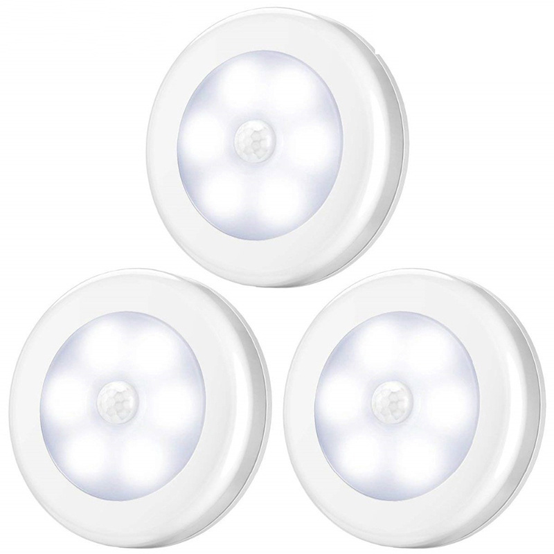 Wireless Round Smart Motion Sensor Lamp Bedside Lights Led Night Lights For Bedroom Home Cabinet Closet Lighting