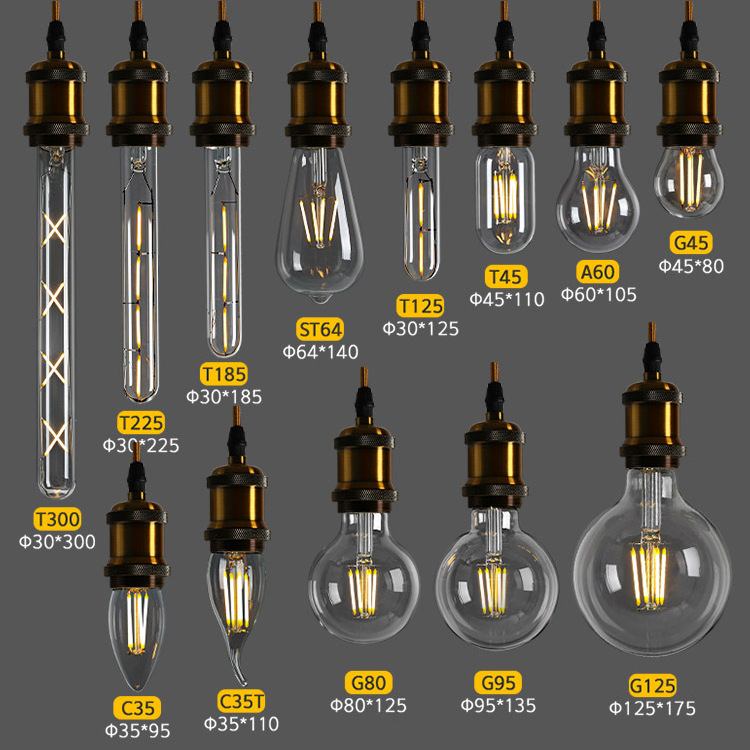 Wholesale Antique LED Filament Retro Globe Edison Light Bulb A60 C35 G80 ST64 G45 2W 4W 6W 8W