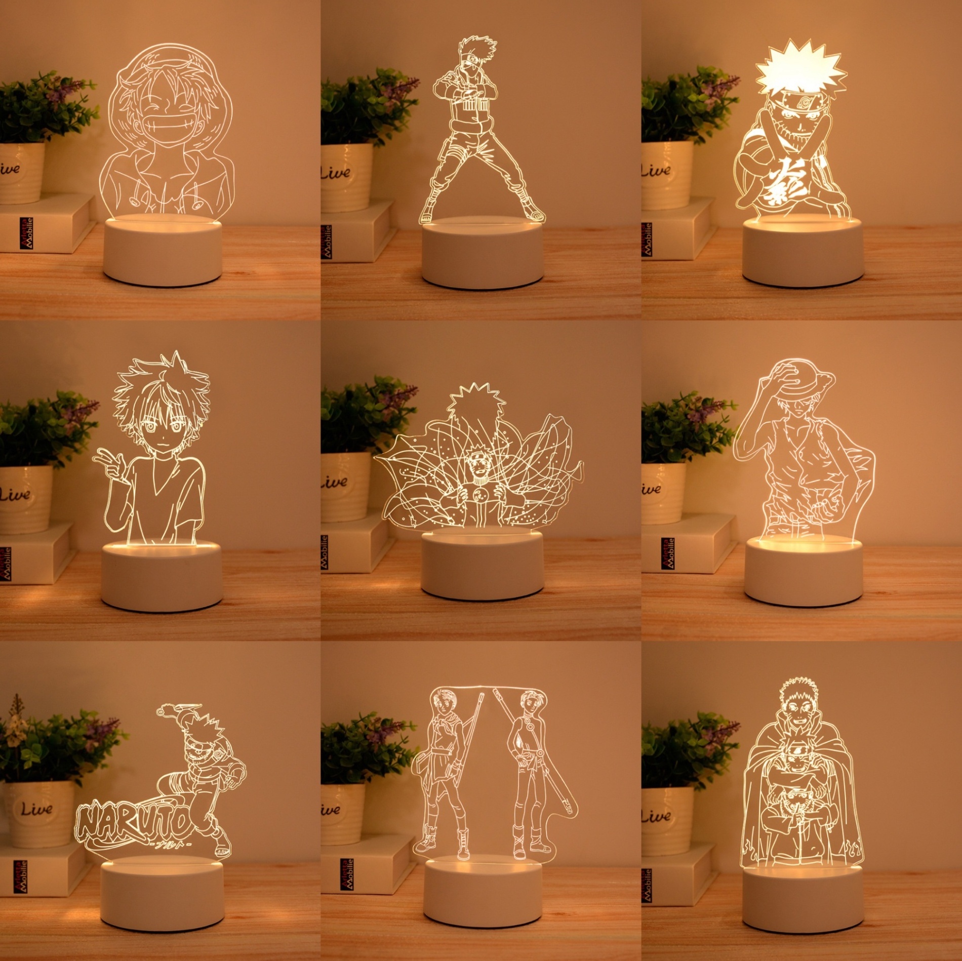 DIY 3D Illusion kids gift anime Acrylic Lamparas Children Room plug in Table Desk lamp USB LED Christmas Night Light