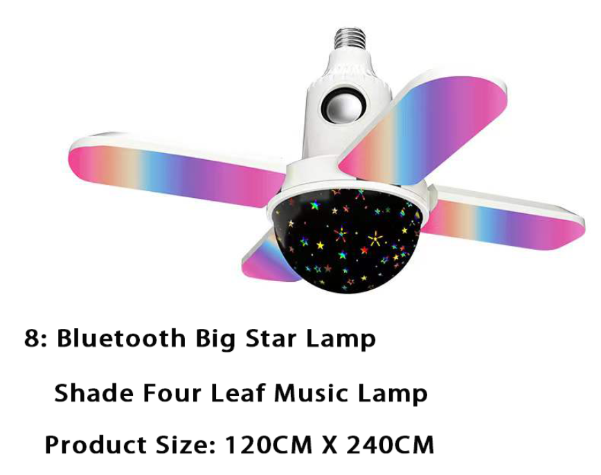 RGB Color Changing Light Bulb with Remote Control E27 Blue tooth Foldable Smart LED Light Bulb with Music Speaker Projector Ball