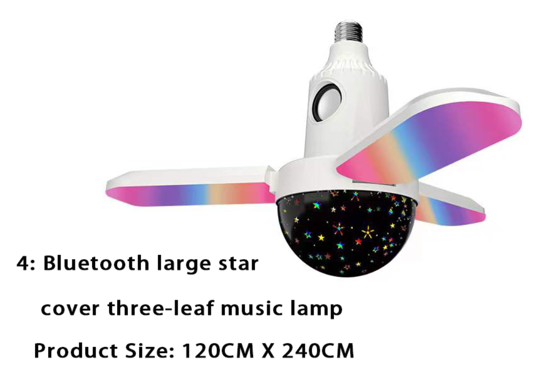 RGB Color Changing Light Bulb with Remote Control E27 Blue tooth Foldable Smart LED Light Bulb with Music Speaker Projector Ball