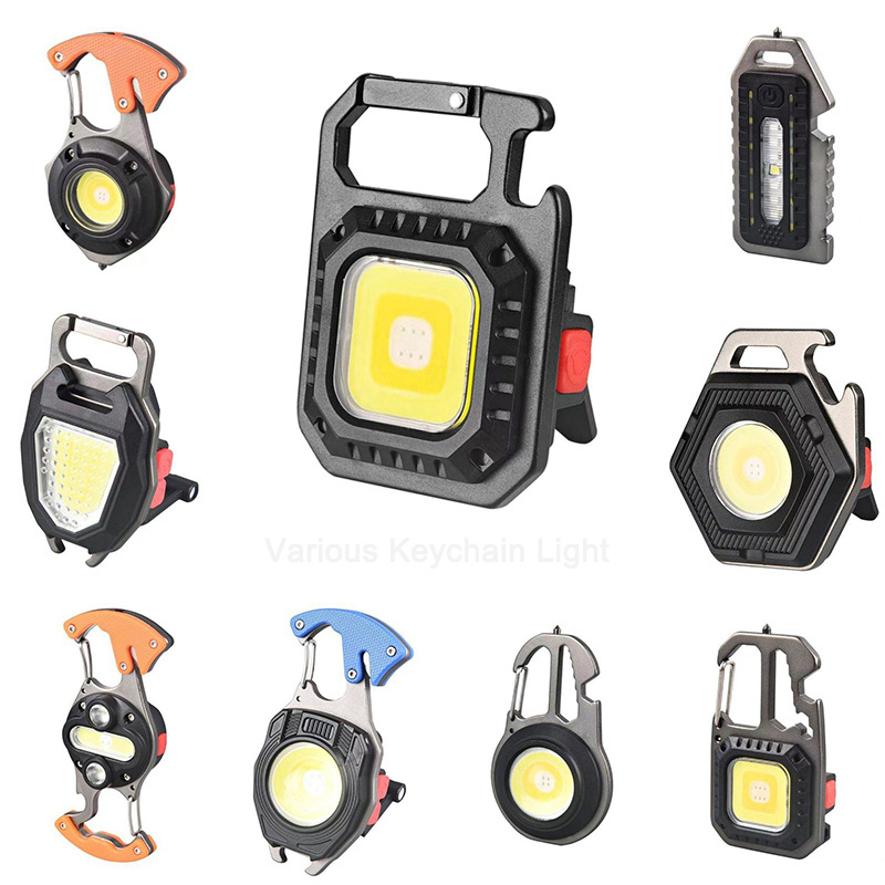 COB Work Light Magnetic Rechargeable Portable Led Keychain Flashlight