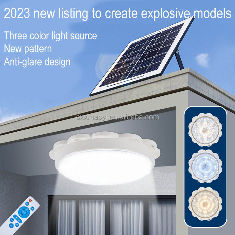 Indoor Home Dimmable Pendant Led Light Indoor Solar Porch Ceiling Light with Remote Control