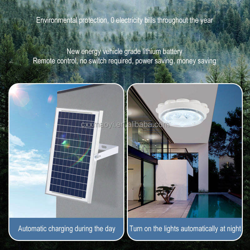 Indoor Home Dimmable Pendant Led Light Indoor Solar Porch Ceiling Light with Remote Control