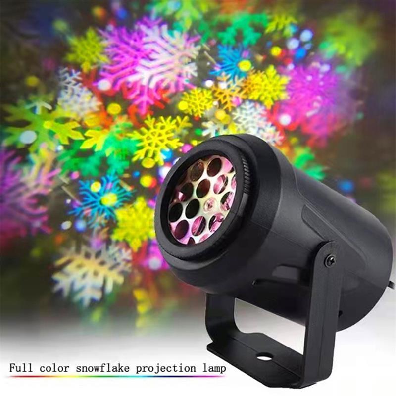 Outdoor Holiday Party Bar X-mas Decor Laser Snowflake Projection Landscape Lamp 16 Patterns Christmas Led Projector Lights