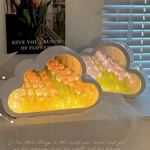 mini Flower Bedroom Espejo De Tulipanes Sleeping Table Lamp Handmade Cloud Tulip Mirror Lamp