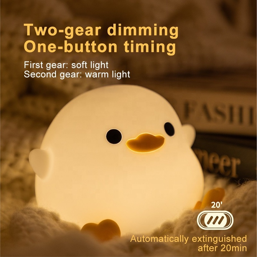 Cute Cartoon Animals Touch USB Rechargeable Lamp DoDo Doudou Duck Silicone LED Night Light for Kids Baby