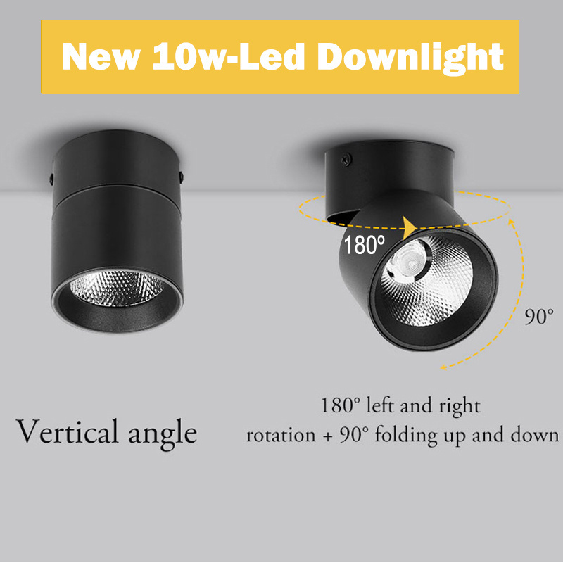 Led Downlight 220V Spot Lamp 10/15/25W Down lights Led Ceiling Lamp Surface Mounted Spot Lighting Fixture for Home Kitchen Store