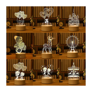 Creative 3d Illusion Anime Lamparas Acrylic Table Desk Base Led Christmas Lamp Kid's Room Decor Night Light