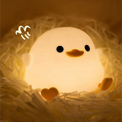 Cute Cartoon Animals Touch USB Rechargeable Lamp DoDo Doudou Duck Silicone LED Night Light for Kids Baby